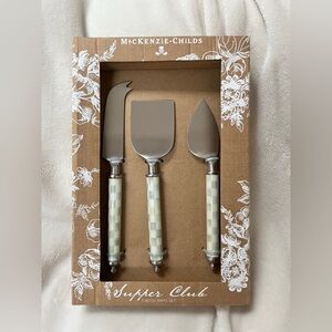 MacKenzie-Childs Supper Club Cheese Knife Set Sterling Check